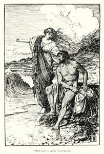 Odyssey: Odysseus ve Calypso (gravür)