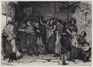 Pamuk Fabrikasında ödeme günü (aşındırma) by George Percy Jacomb Hood