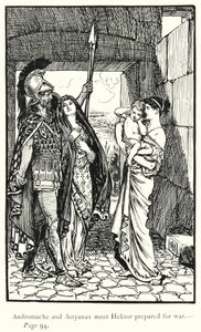 İlyada: Andromache ve Astyanax savaşa hazırlanan Hektor