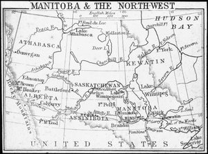 Manitoba ve Kuzeybatı Haritası, Kanada, c1893