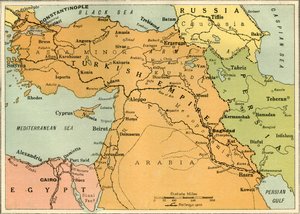 Mezopotamya Seferini Gösteren Harita, 1919.