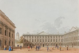 Peckwater Quad görünümlü Batı, Christ Church, Oxford, 1850 (kağıt üzerinde mürekkep ve wc)