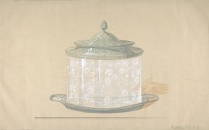 Gümüş Tabanlı ve Kapaklı Cam Kutu Tasarımı, 1820-65. by George Richards Elkington