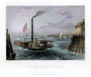 Brooklyn'deki Feribot, New York, ABD, 1838. by George Richardson