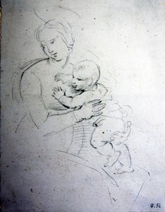 Bir anne ve çocuğu - Kadimler için çalışma by George Richmond