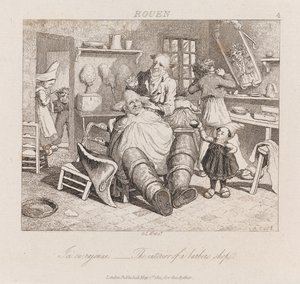Berber Dükkanı, Rouen, c.1821 (gravür)