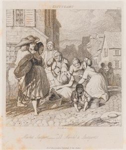 Market, Stuttgart, c.1821 (gravür)