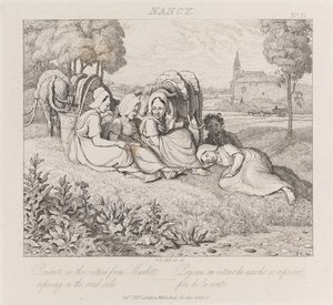 Pazardan Dönen Köylüler, Nancy, c.1821 (aşındırma)