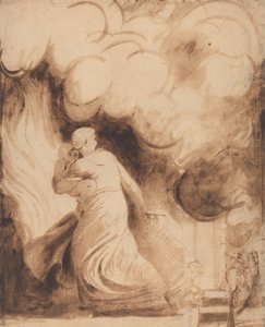 Kucağında Çocuğuyla Alevler İçindeki Şehrin Surları Üzerinde Uçan Bir Anne (Lady Hamilton "Andromache" Olarak Truva