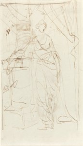 Klasik Elbiseli Zarif Bir Bayan [rekto] by George Romney