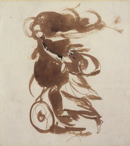 Emma Hart Medea olarak (kalem ve kahverengi mürekkep ve kağıt üzerinde kurşun kalem izleri üzerinde yıkama) by George Romney