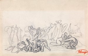 Bir Grup Figür, Muhtemelen Oyun Oynayan Kadınlar ve Çocuklar by George Romney