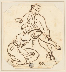 Oturan Erkek ve Kadın by George Romney