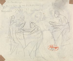 Mağaradaki Cadılar ve Gençler için Eskiz by George Romney