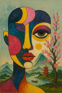 Peace in Bloom, 2025 (tuval üzerine akrilik) by George Rosaly