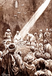 Nubya çölü. Kuzey Sudan kabilesi. 1888 (gravür) by George Roux