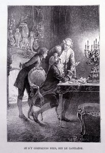 Genç Jim Hawkins, Chevalier Trelawnay ve Doctor Livesey bir oturma odasında barışırlar - Stevenson, George Roux, ed “L