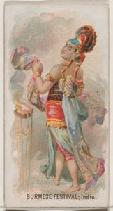 Burma Festivali, Hindistan, Duke marka sigaralar için Holidays N80 serisinden, 1890., 1890. by George S. Harris and Sons