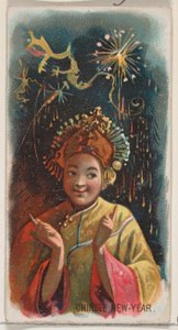 Çin Yeni Yılı, Duke marka sigaralar için Holidays N80 serisinden, 1890., 1890. by George S. Harris and Sons