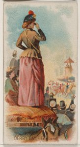 Derby Day, İngiltere, Duke marka sigaralar için Holidays N80 serisinden, 1890., 1890. by George S. Harris and Sons