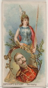 İmparatorun Doğum Günü, Almanya, Duke marka sigaralar için Holidays N80 serisinden, 1890., 1890. by George S. Harris and Sons