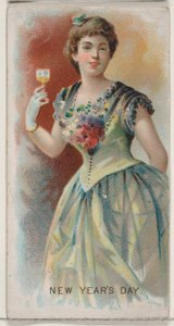 Yılbaşı, Amerika Birleşik Devletleri, Duke marka sigaralar için Holidays N80 serisinden, 1890., 1890