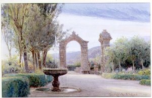 Çeşmeli ve İki Kemerli Bir İtalyan Bahçesi by George Samuel Elgood