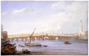 Eski ve yeni Londra Köprüleri, Londra, 1831.