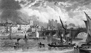 Rochester Bridge, engraved by H. Adlard, c.1830  by George Shepherd