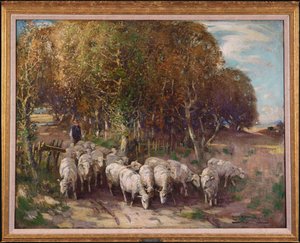 Sürüyü Sürmek (tuval üzerine yağlı boya) by George Smith