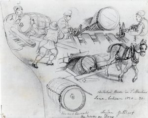 Draymen ve At, c.1820-30 by George Snr Scharf