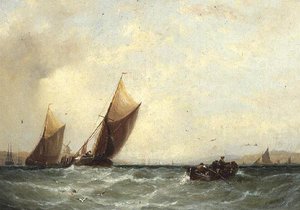 Hollanda Kıyısında Balıkçı Tekneleri by George Stainton
