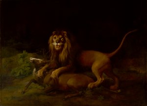 Bir Geyiğe Saldıran Aslan by George Stubbs