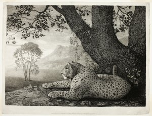 Bir Tyger (Bir Ağacın Yanında Yaslanmış Bir Leopar) by George Stubbs