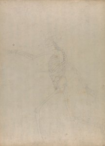 İnsan İskeleti, Yandan Görünüm (Karın iç organlarını gösteren yayınlanmamış bir tablonun önemli bir figürü için çalışma) by George Stubbs