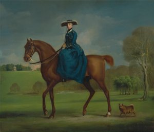 Coningsby Kontesi Charlton Avı Kostümü Giymiş by George Stubbs