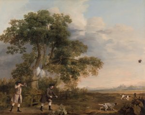 İki Beyefendi Atış, ca. 1769. by George Stubbs