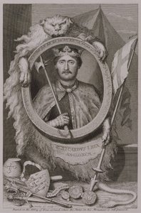 Richard I 'Coeur de Lion' (1157-99) 1189'dan İngiltere Kralı, Fontevrault'daki anıtındaki heykelinden, sanatçı tarafından oyulmuş (gravür)