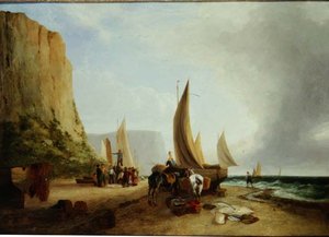 Balıkçılar avlarını boşaltıyor by George Vincent