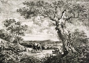 Bir tarlada iki inek by George Walker