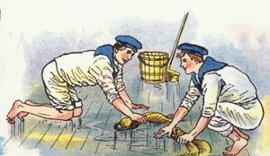 Güvertelerin silinmesi (renkli lito) by George Washington Lambert