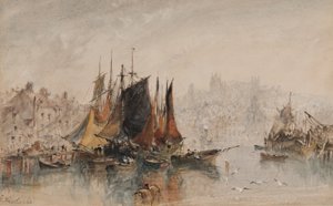 Whitby Harbour (kağıt üzerinde mürekkep ve wc)