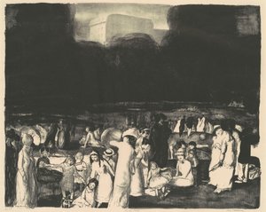 Parkta, Karanlık, 1916. by George Wesley Bellows