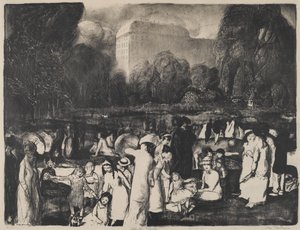 Parkta, Işık, 1916 by George Wesley Bellows
