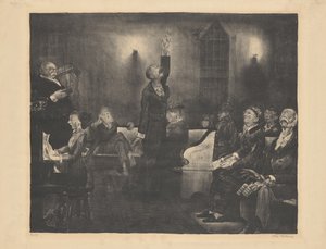 Dua Toplantısı, ikinci taş, 1916. by George Wesley Bellows