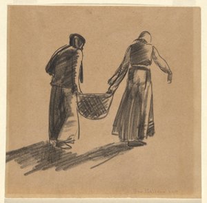 Sepetli Kadın ve baskı talimatlarını içeren kapak sayfası by George Wesley Bellows