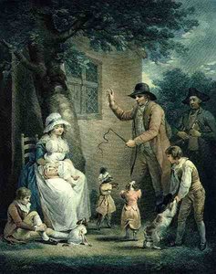 Thomas Gaugain (1748-1812) tarafından oyulmuş Dans Eden Köpekler, pub. T. Philipe, 1796 (nokta gravürü) (125548 çifti) by George after Morland