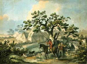 Thomas Rowlandson (1756-1827), pub tarafından kazınmış Keklik Çekimi. J. Harris, 1789 (renkli dağlama) (ayrıca bkz. 125724, 125726-27) by George after Morland