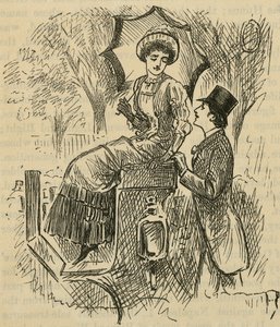flört etmek. George du Maurier (1834-1896) tarafından 1882