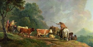 Pazara Gitmek (tuval üzerine yağlı boya) by George the Elder Barret